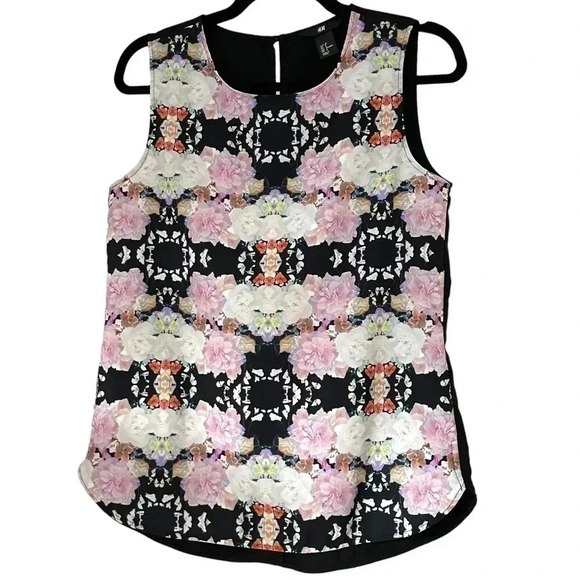 H&M Graphic Floral Print Sleeveless Tank Top - Picture 1 of 6
